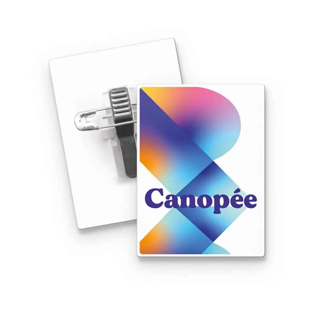 [26011601-01] Badge 43×58 mm personnalisable (50)